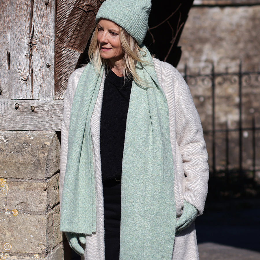 Herringbone Recycled Knit Scarf - 4 Colourways