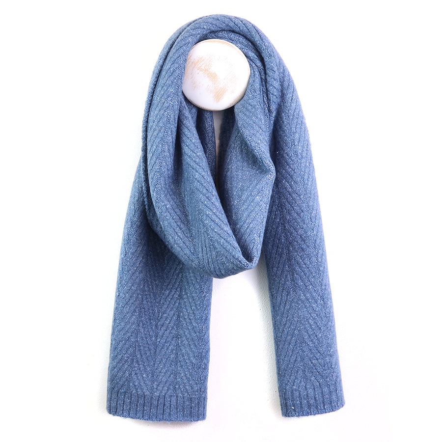 Herringbone Recycled Knit Scarf - 4 Colourways