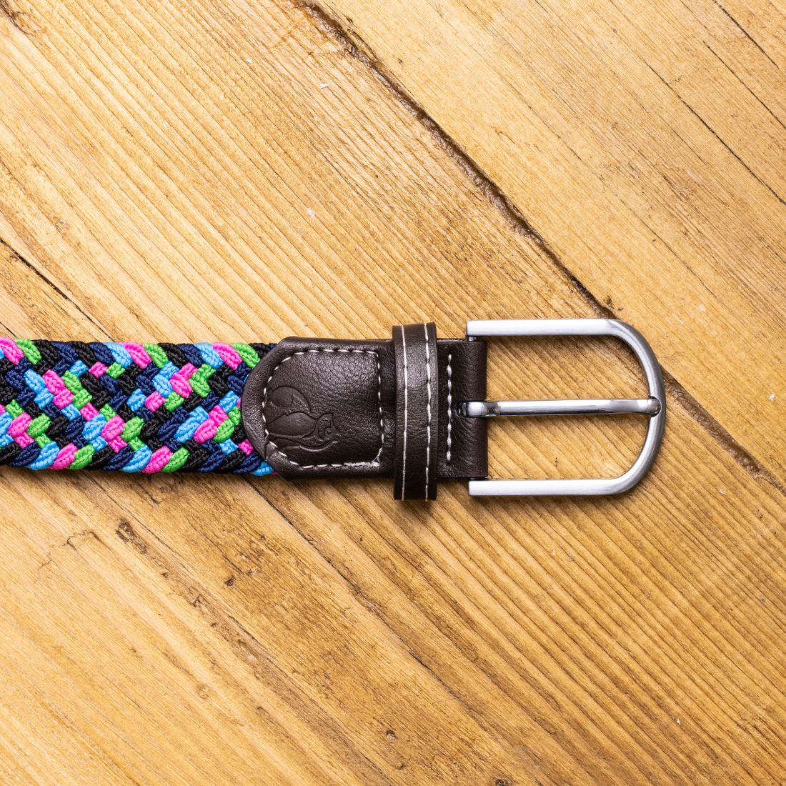 Neon Zigzag Woven Belt - L