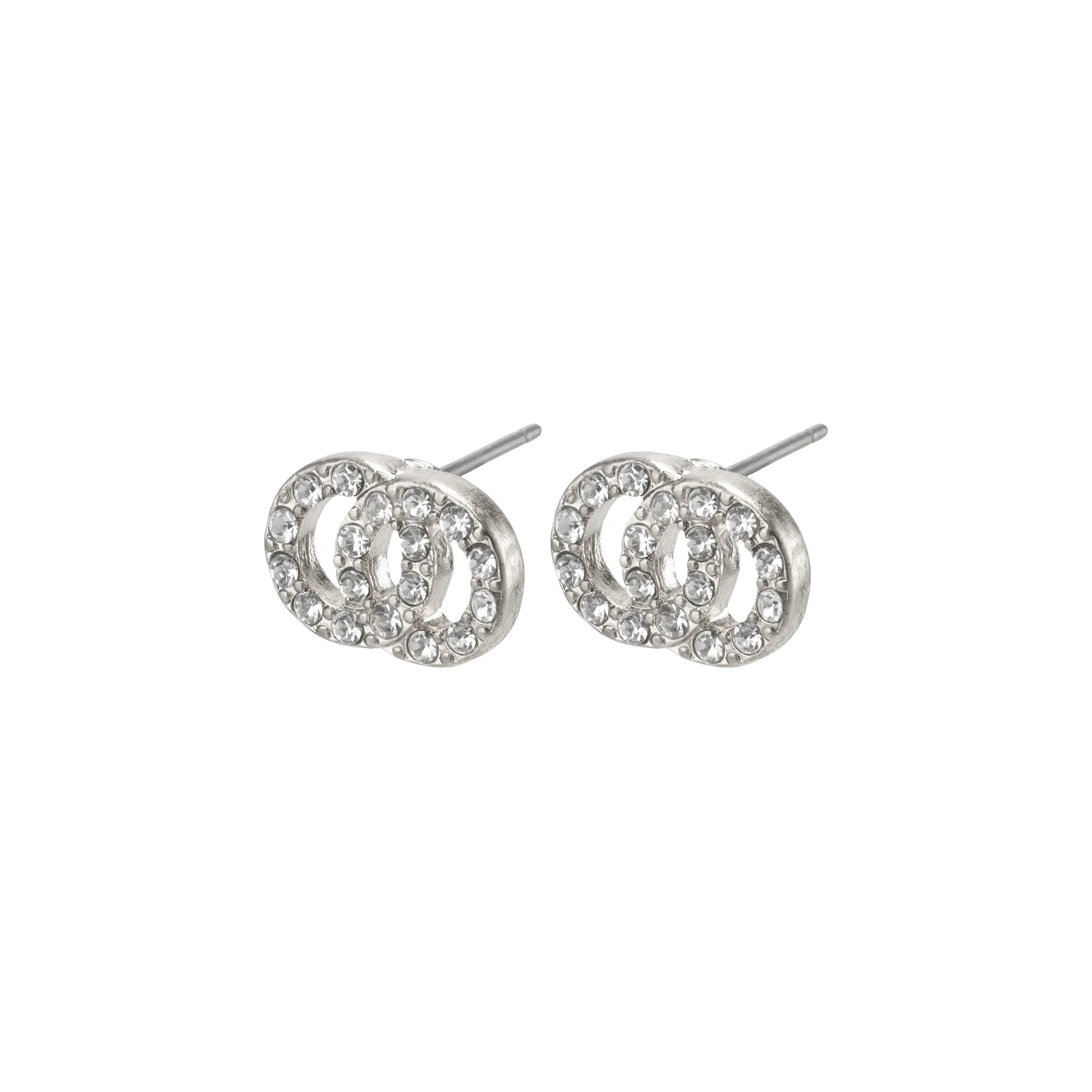 Victoria Crystal Earrings Silver Plated