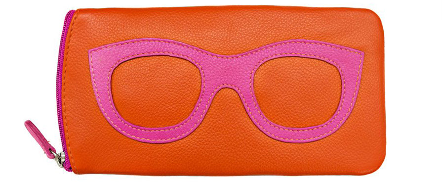 Eyeglass Case - Orange/Hot Pink