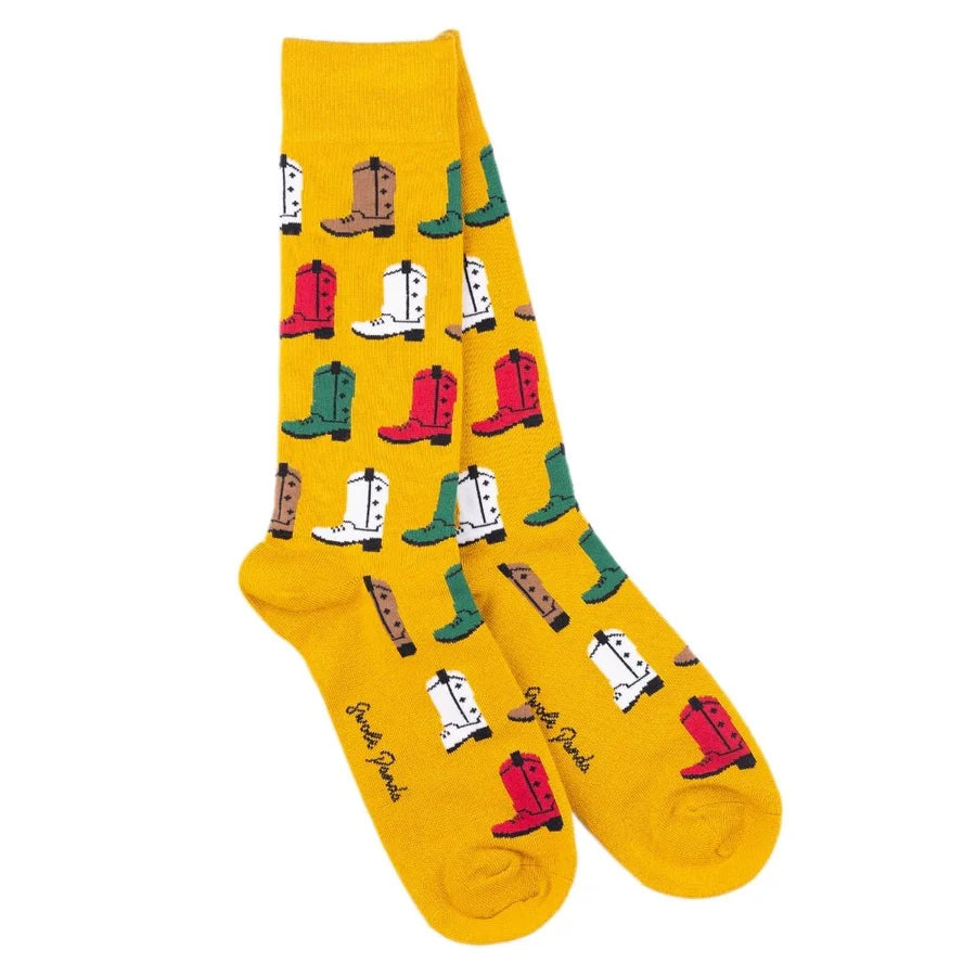 Swole Panda - Mustard Cowboy Boot Bamboo Socks