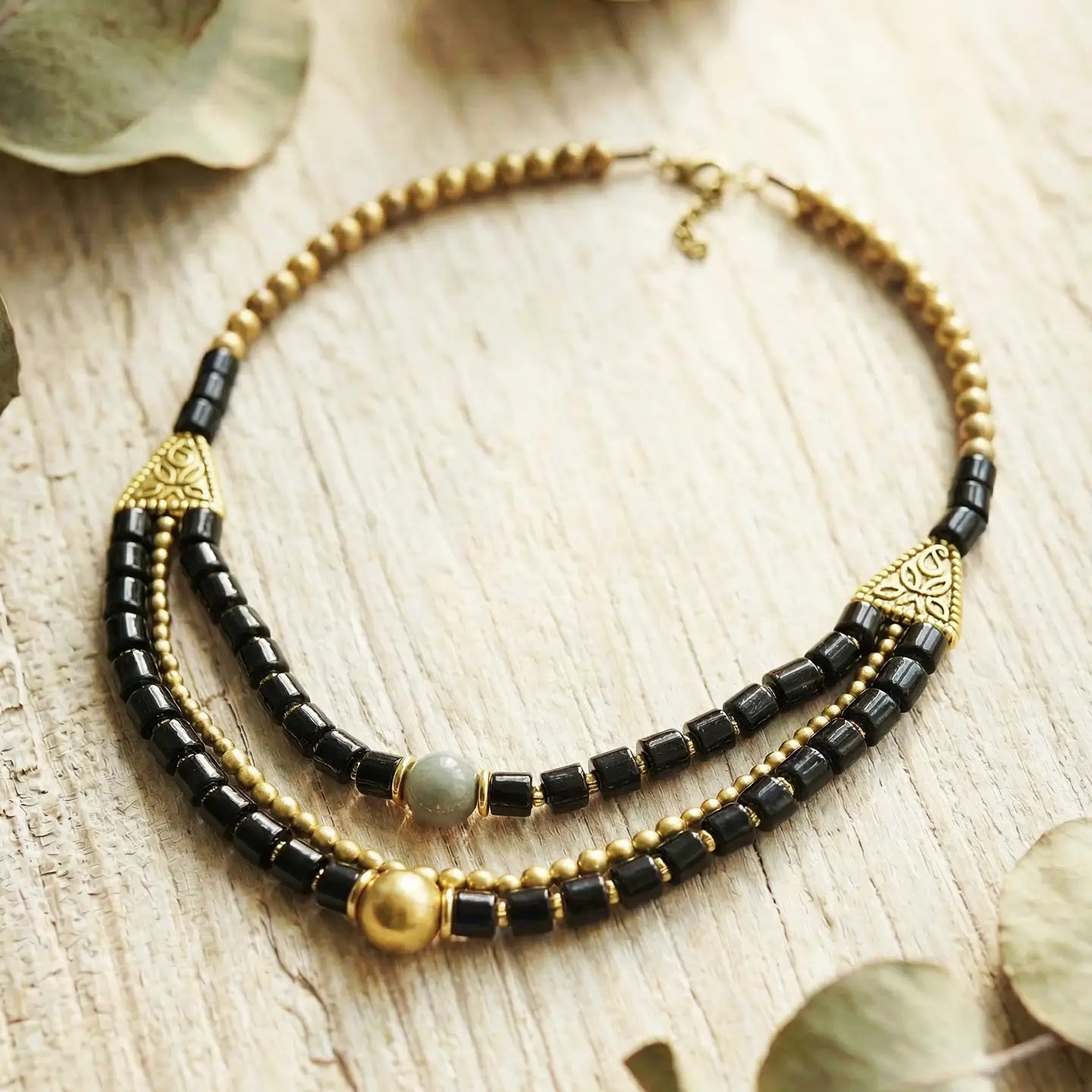 Boho Statement Necklace - Black