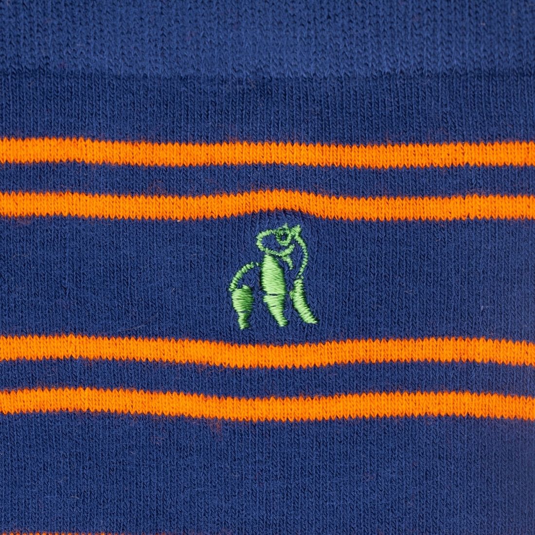 Navy & Orange Striped Bamboo Socks