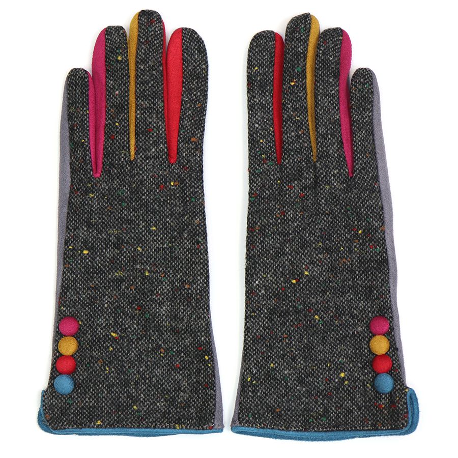 Mid Grey Tweed Gloves
