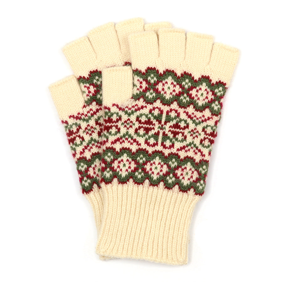 Festive Knit Fingerless Gloves - 2 colourways