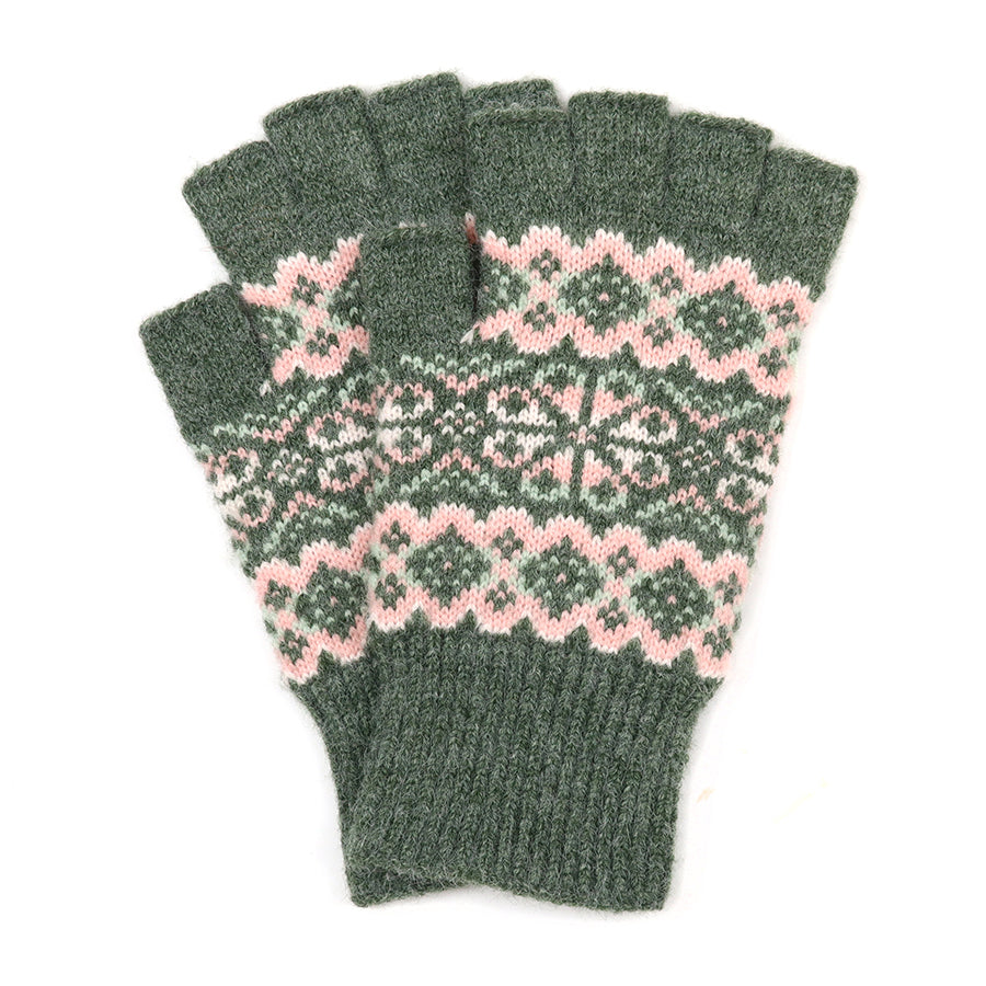 Festive Knit Fingerless Gloves - 2 colourways