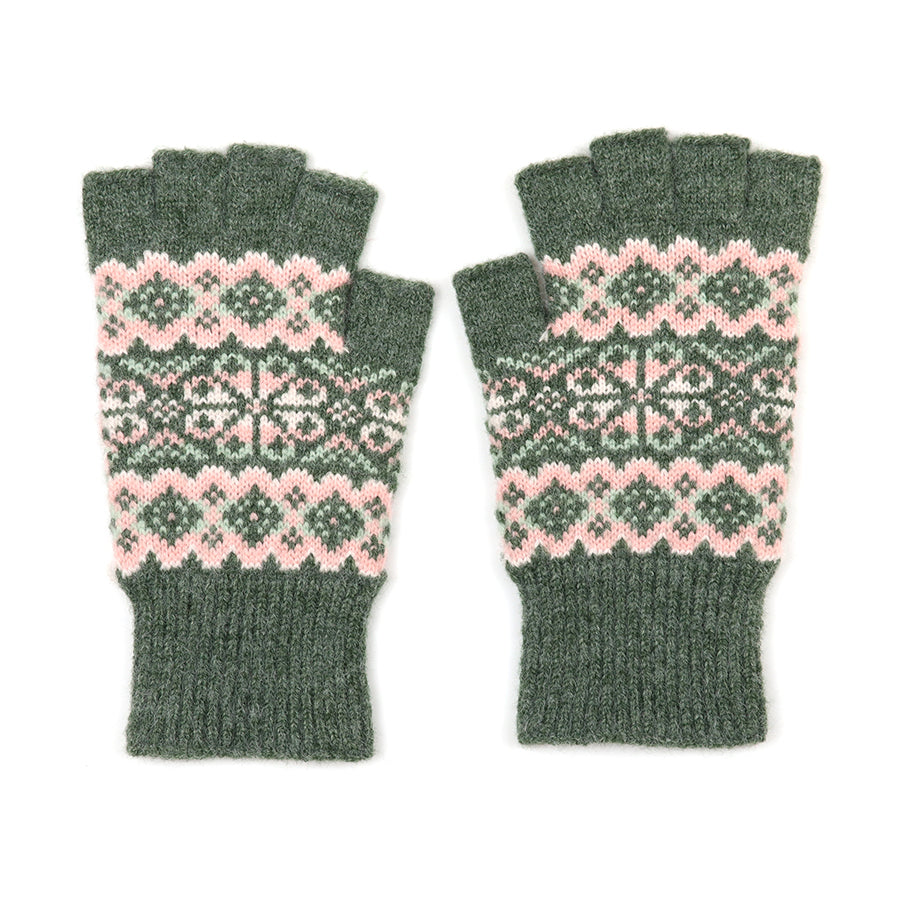 Festive Knit Fingerless Gloves - 2 colourways