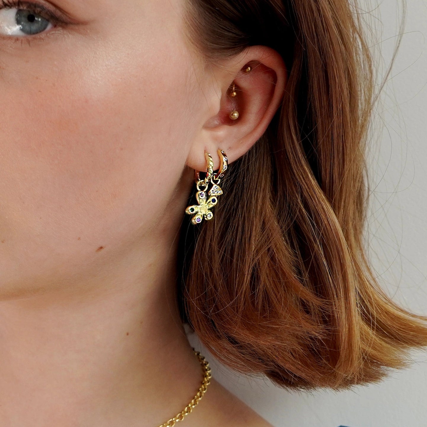 Wildflower Hoop Earrings - Gold