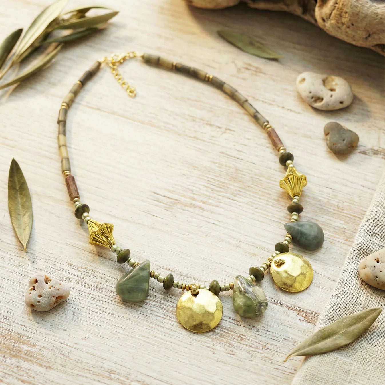 Variscite Stone Beaded Necklace