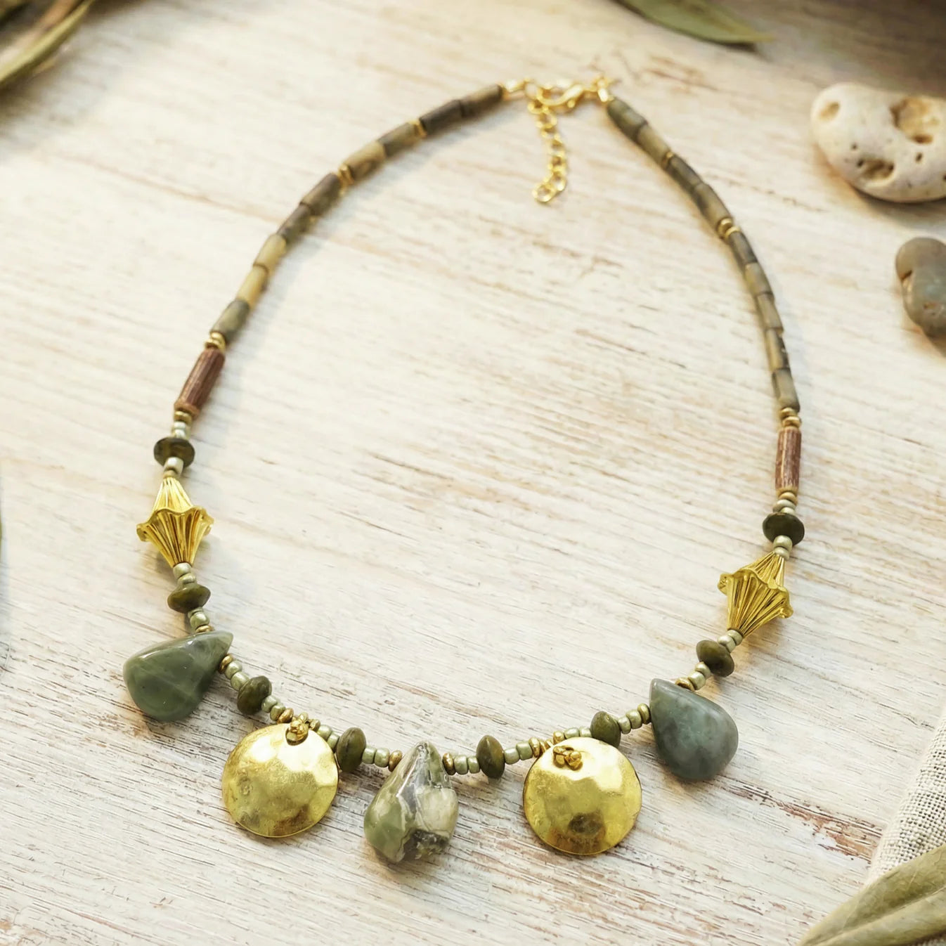 Variscite Stone Beaded Necklace