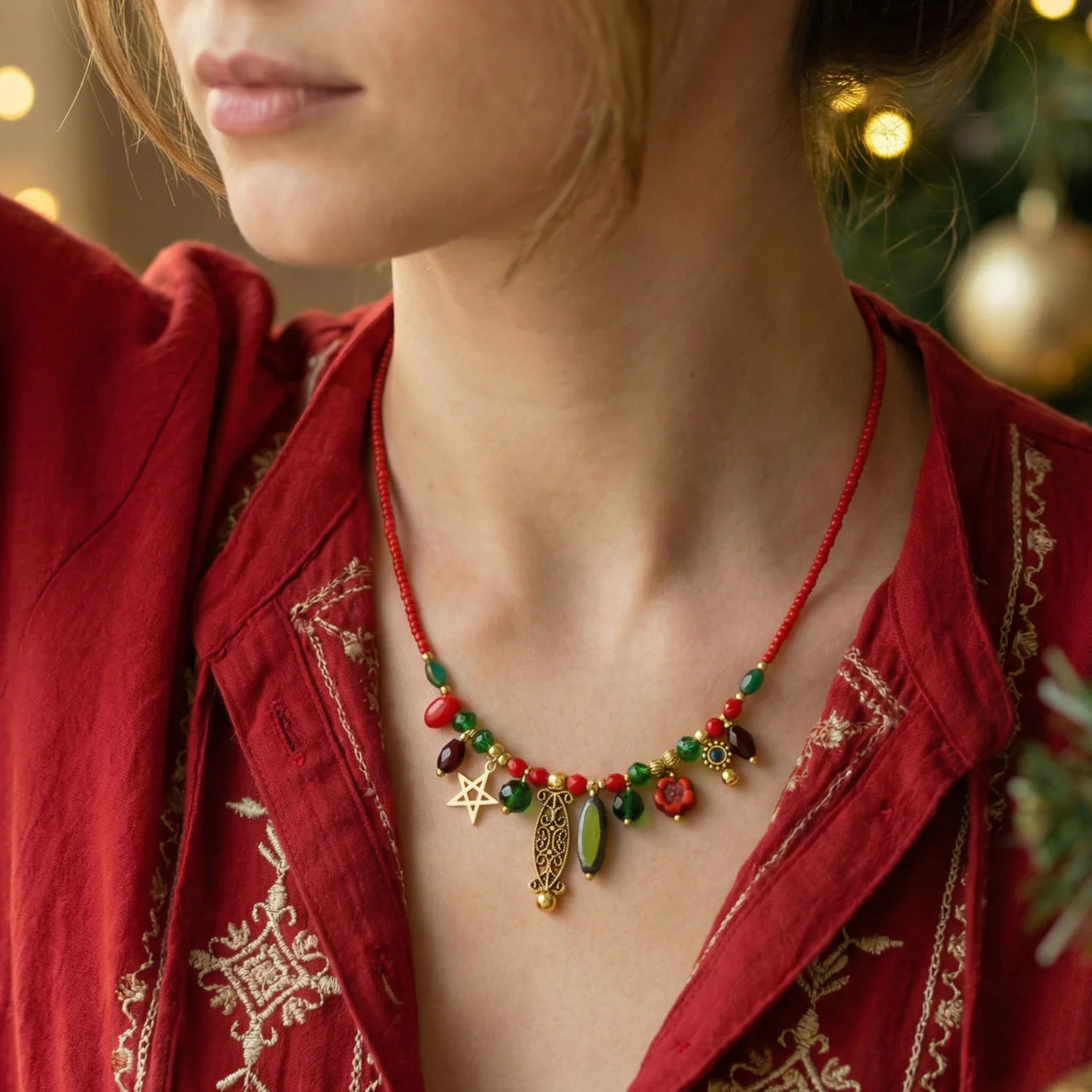 Beaded Star Necklace