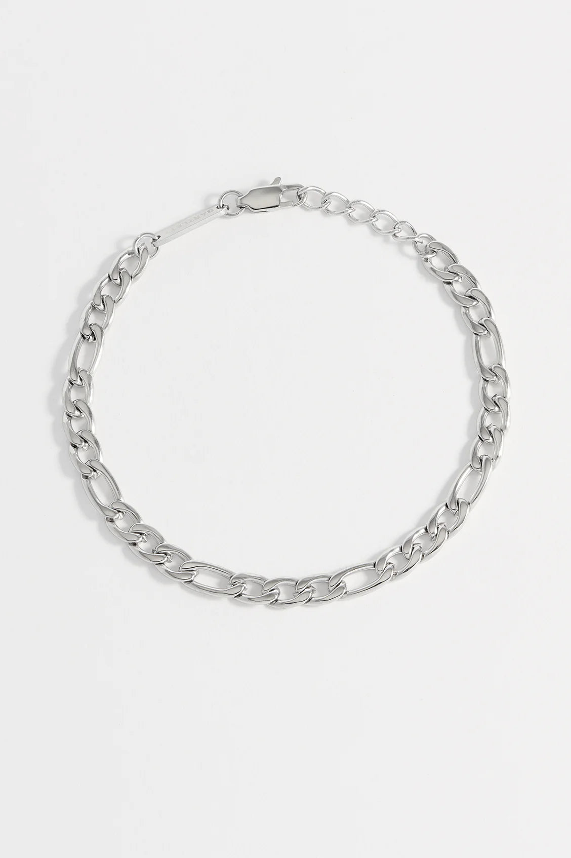 Men's Figaro Chain Bracelet- Steel
