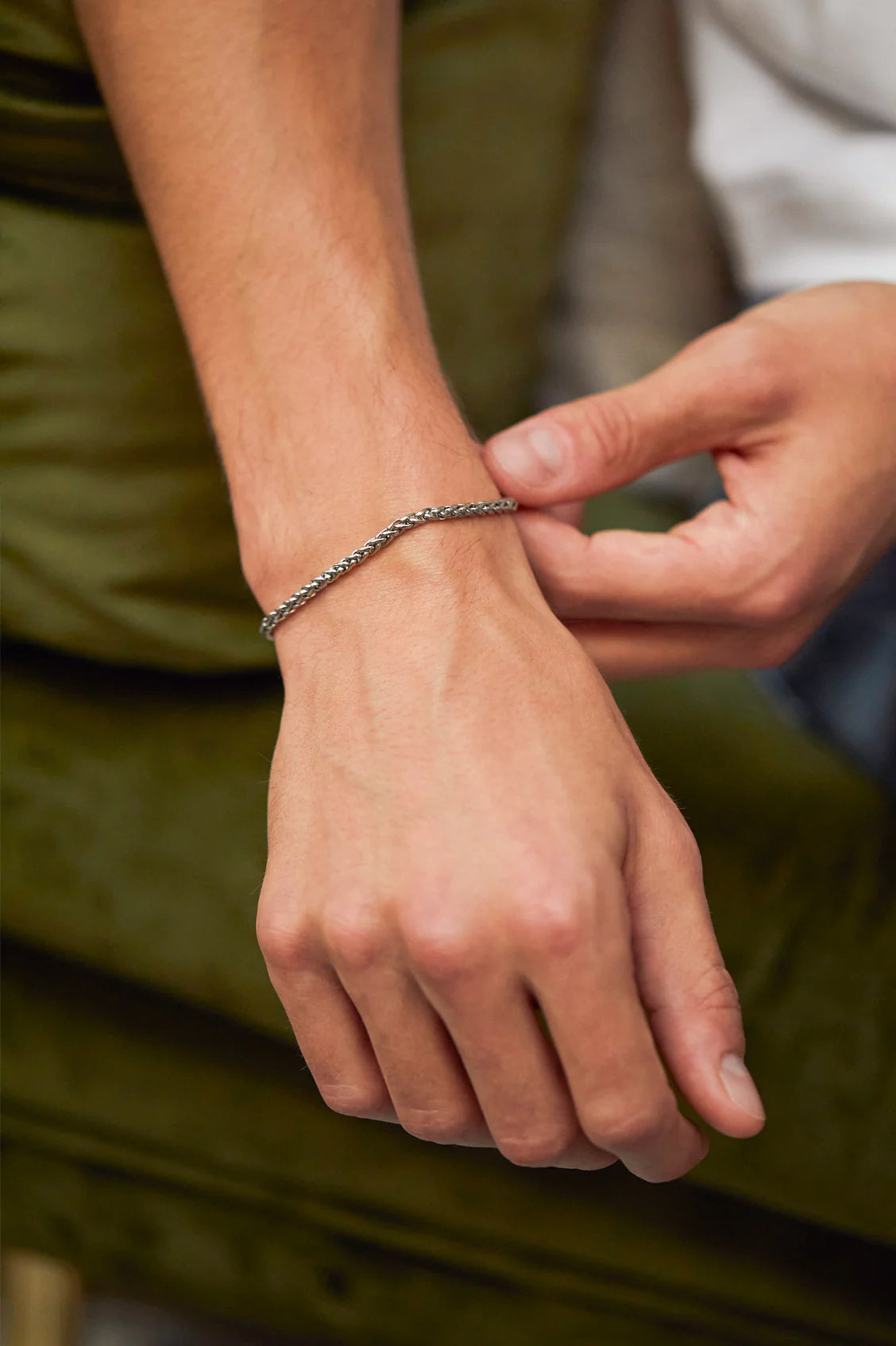 Men's Spiga Chain Bracelet- Steel