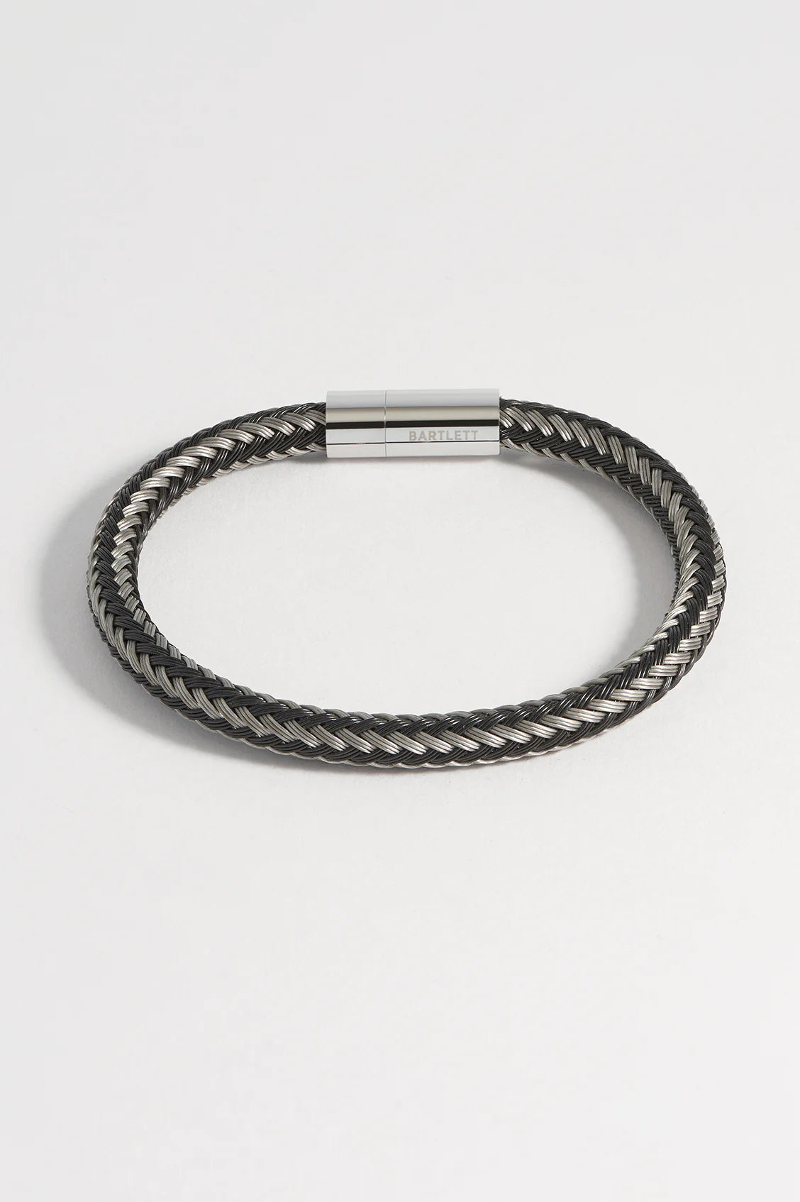 Men's Grey & Black Metal Mesh Bracelet