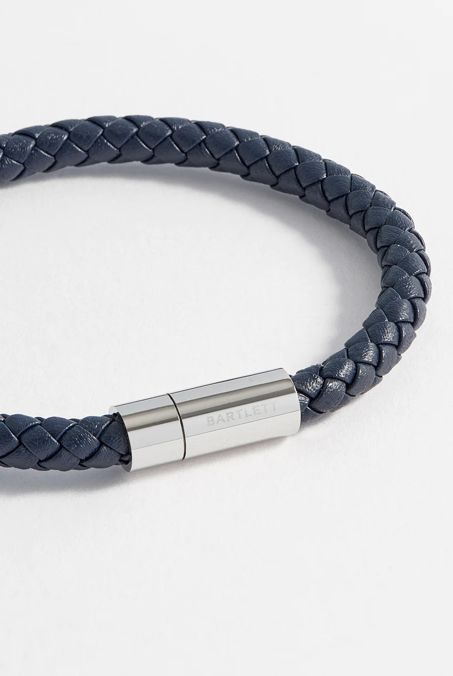Men's Navy Leather Single Wrap Bracelet