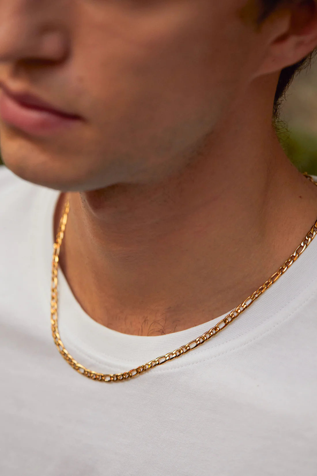 Men's Figaro Chain Necklace- Gold