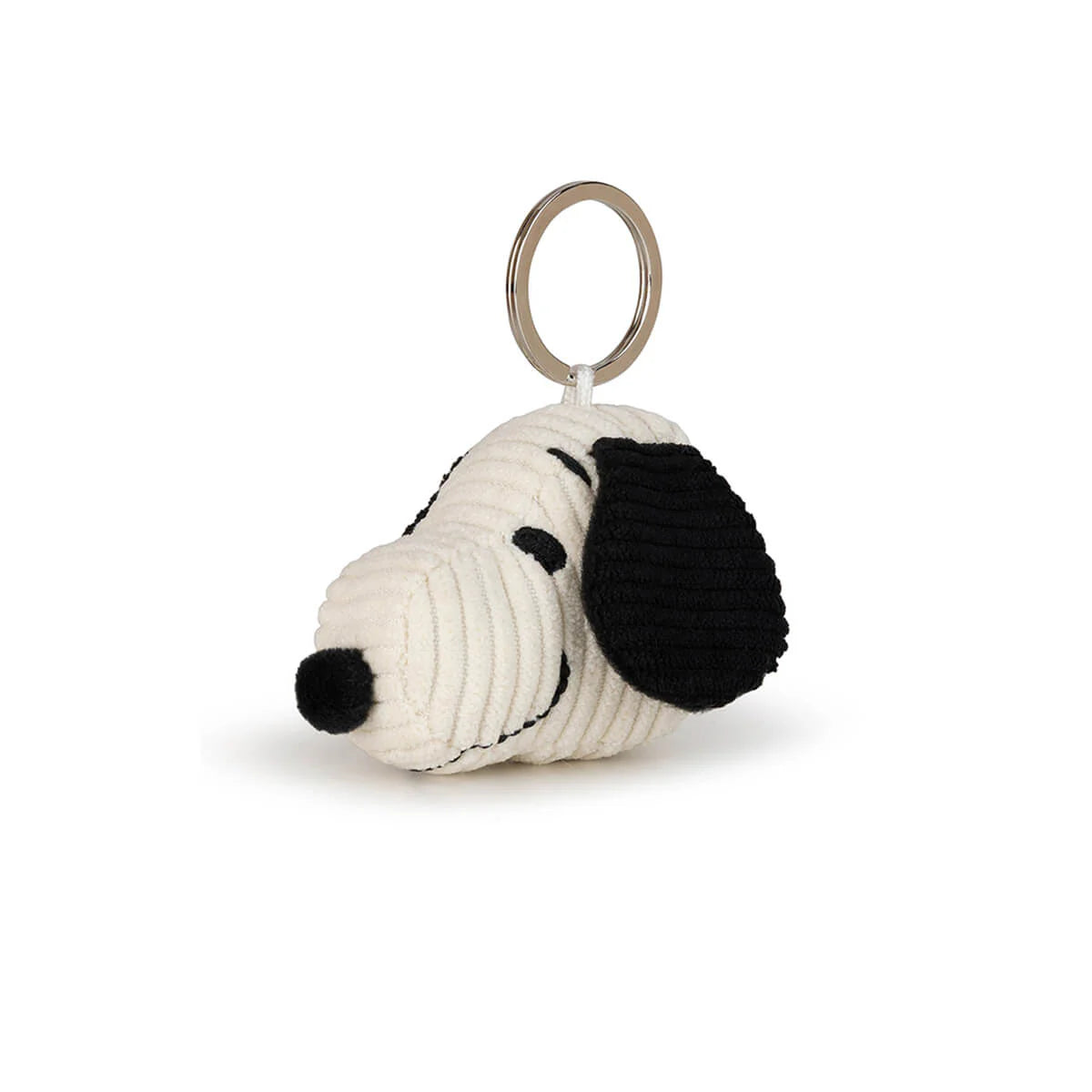 Snoopy Head Corduroy Keyring - Cream