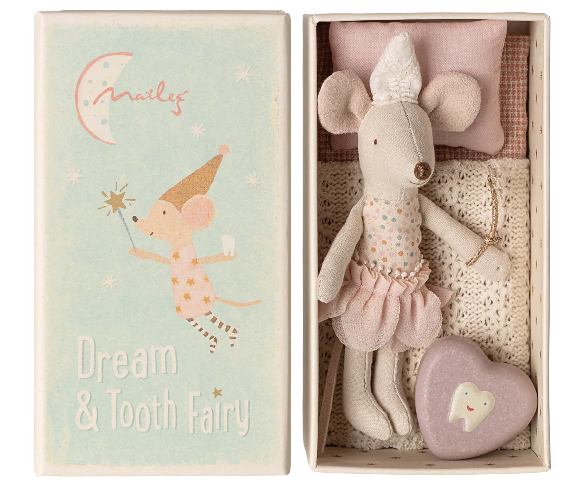 Maileg - Tooth Fairy Mouse in Matchbox - Rose