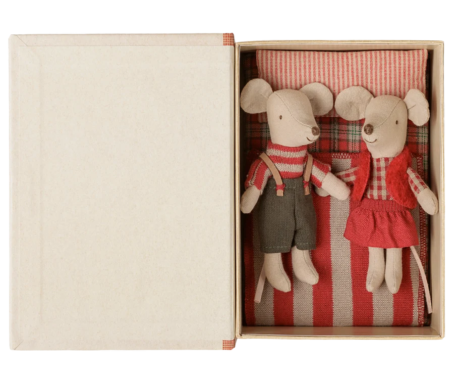 Maileg - Christmas Twin Mice - Little sister & brother