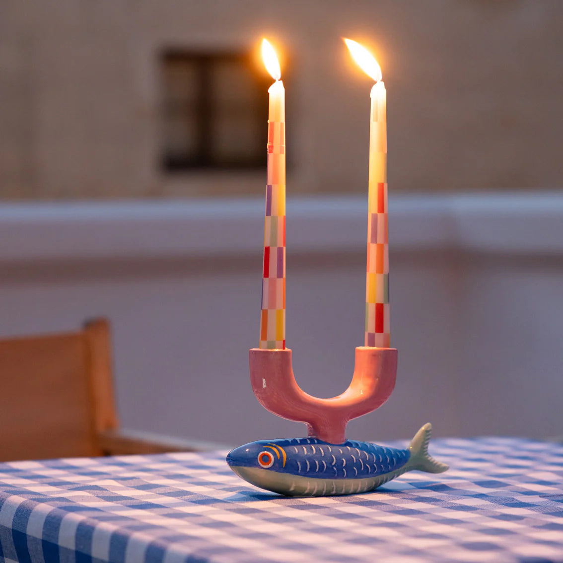 Ceramic Fish Double Candle Holder