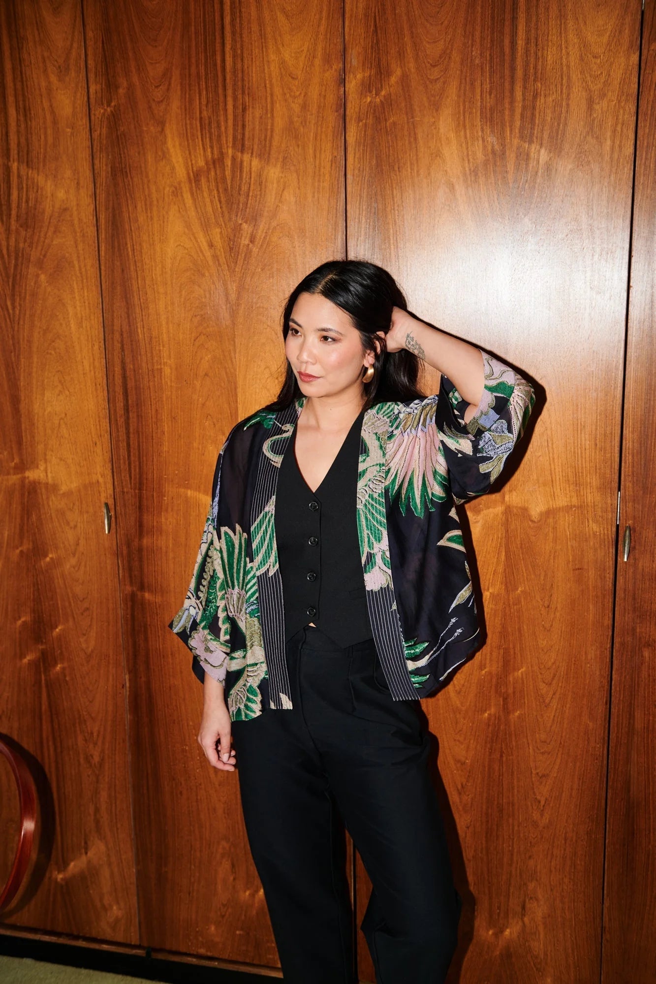 One Hundred Stars Kimono - Crane Emerald