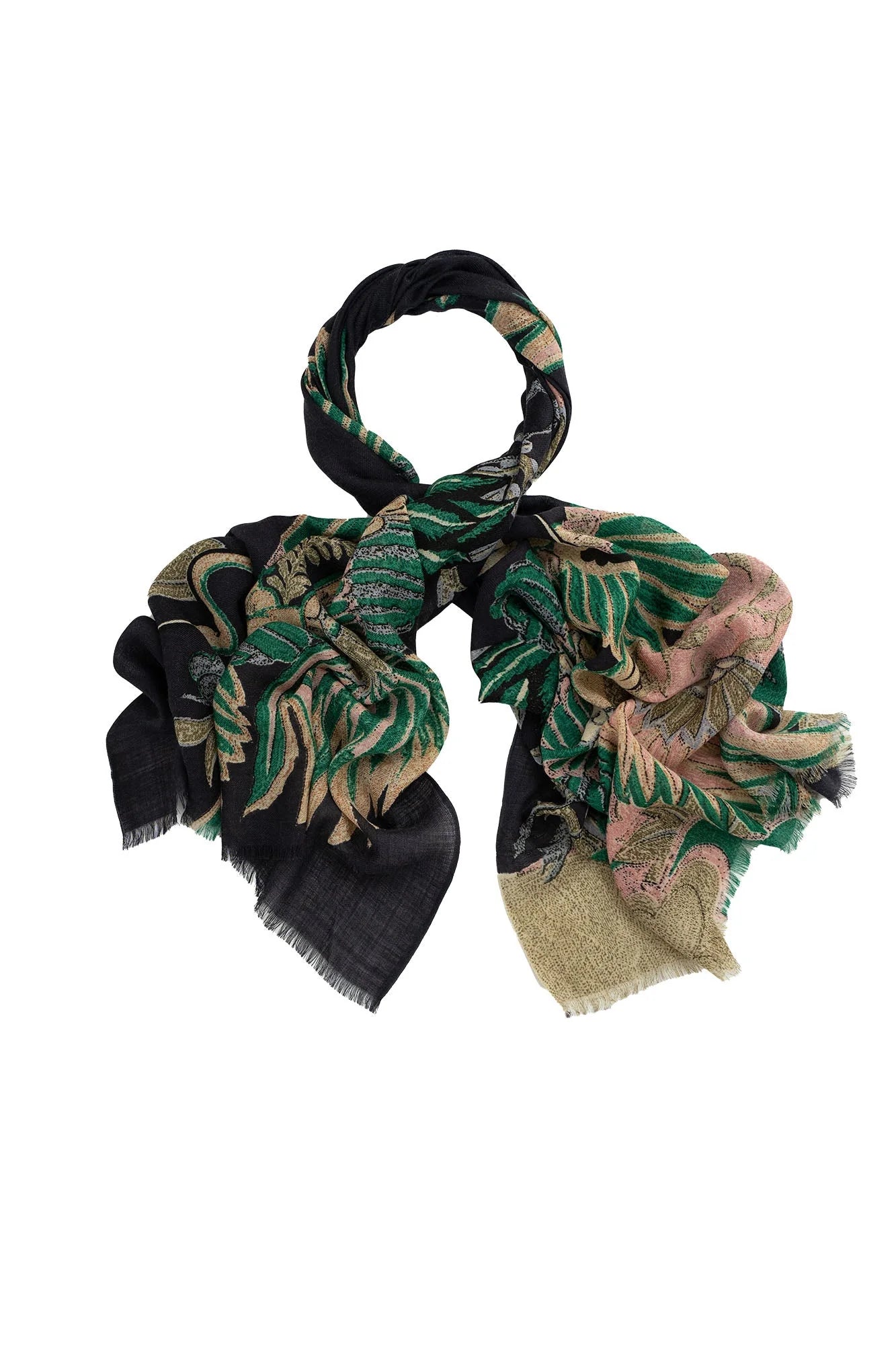 One Hundred Stars - Crane Wool Scarf - Emerald
