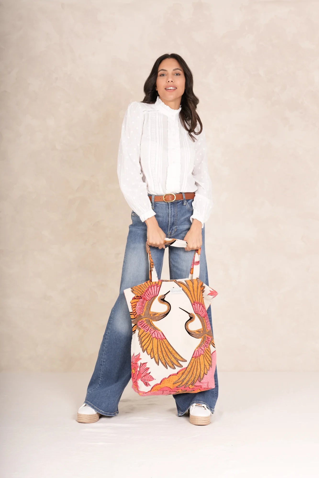 One Hundred Stars - Canvas Bag - Crane Ecru