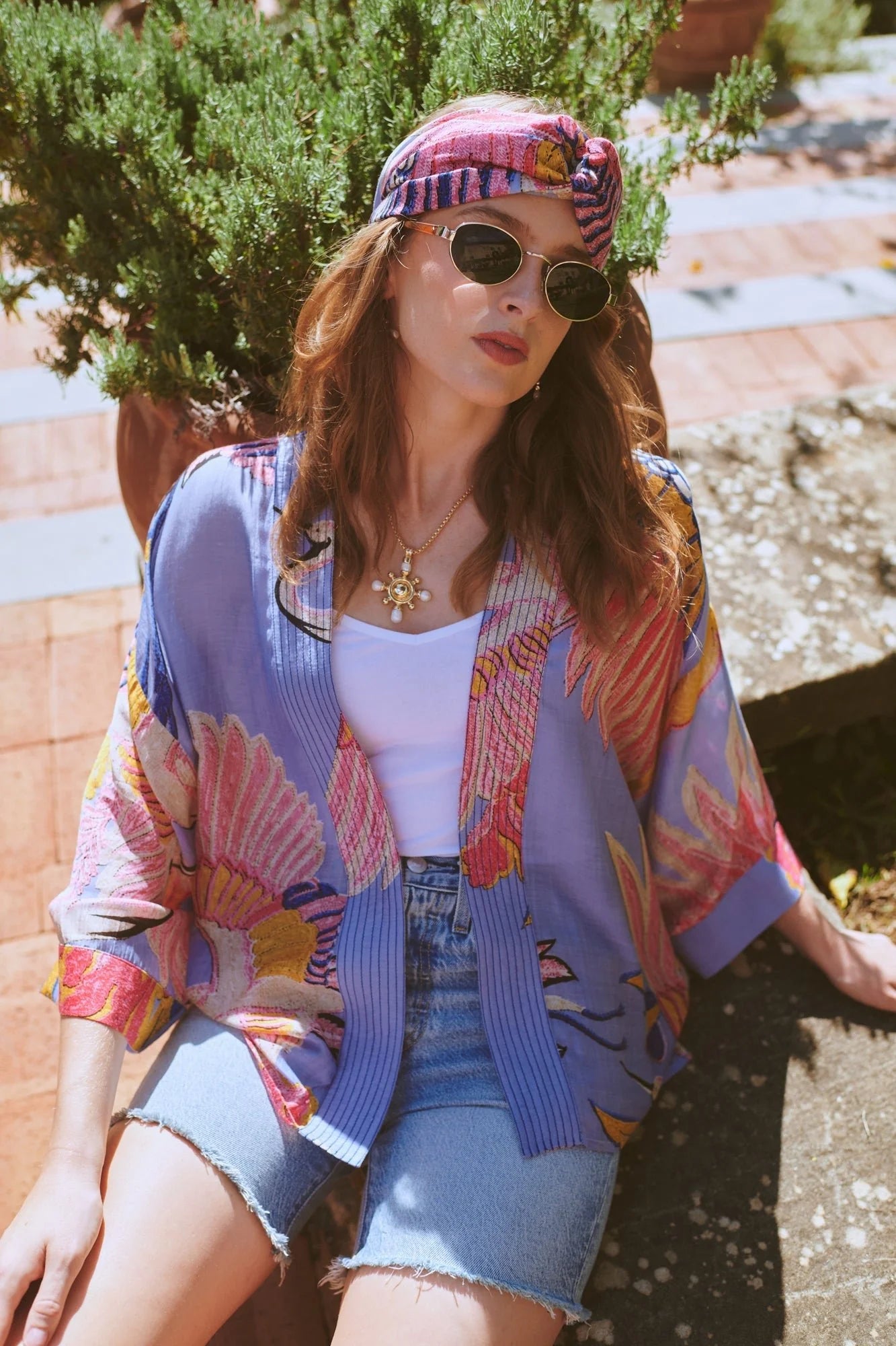 100 Stars Kimono - Crane Periwinkle