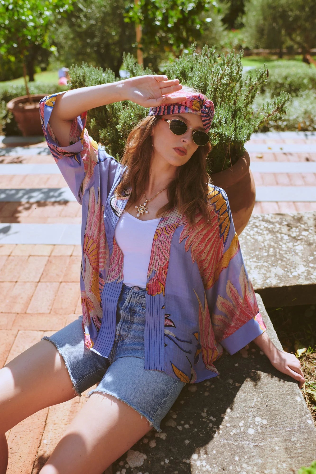 100 Stars Kimono - Crane Periwinkle