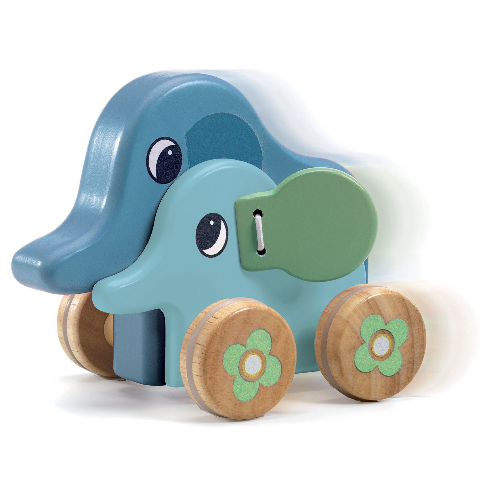Djeco - Wooden Push & Play Elephants