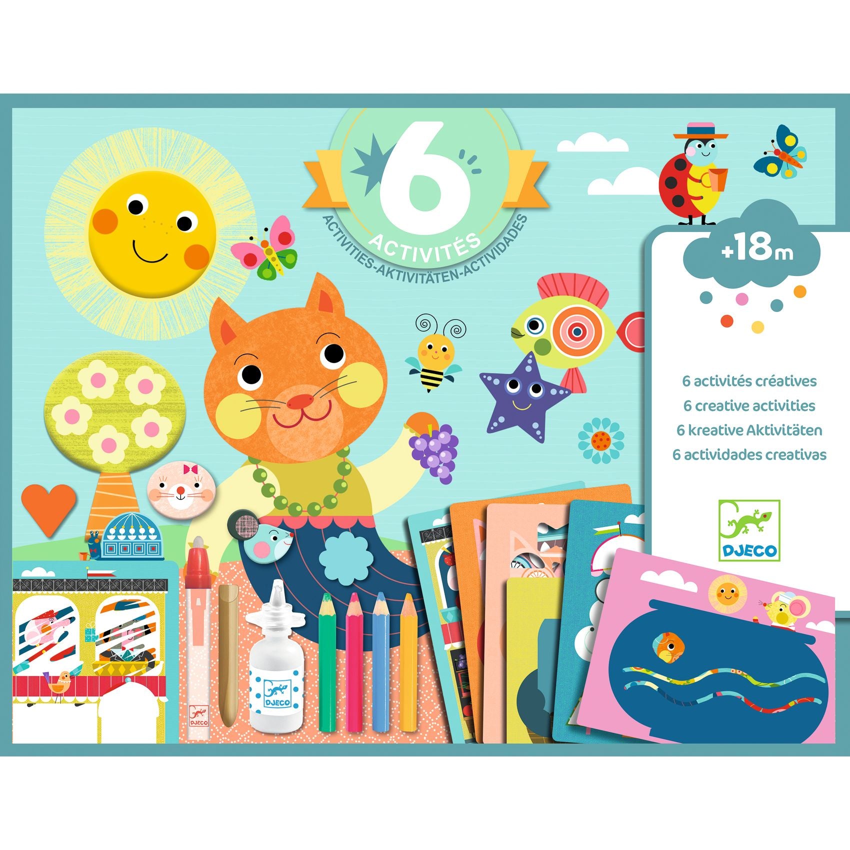 Djeco - Colour & Create Activity Set - Cat & Friends
