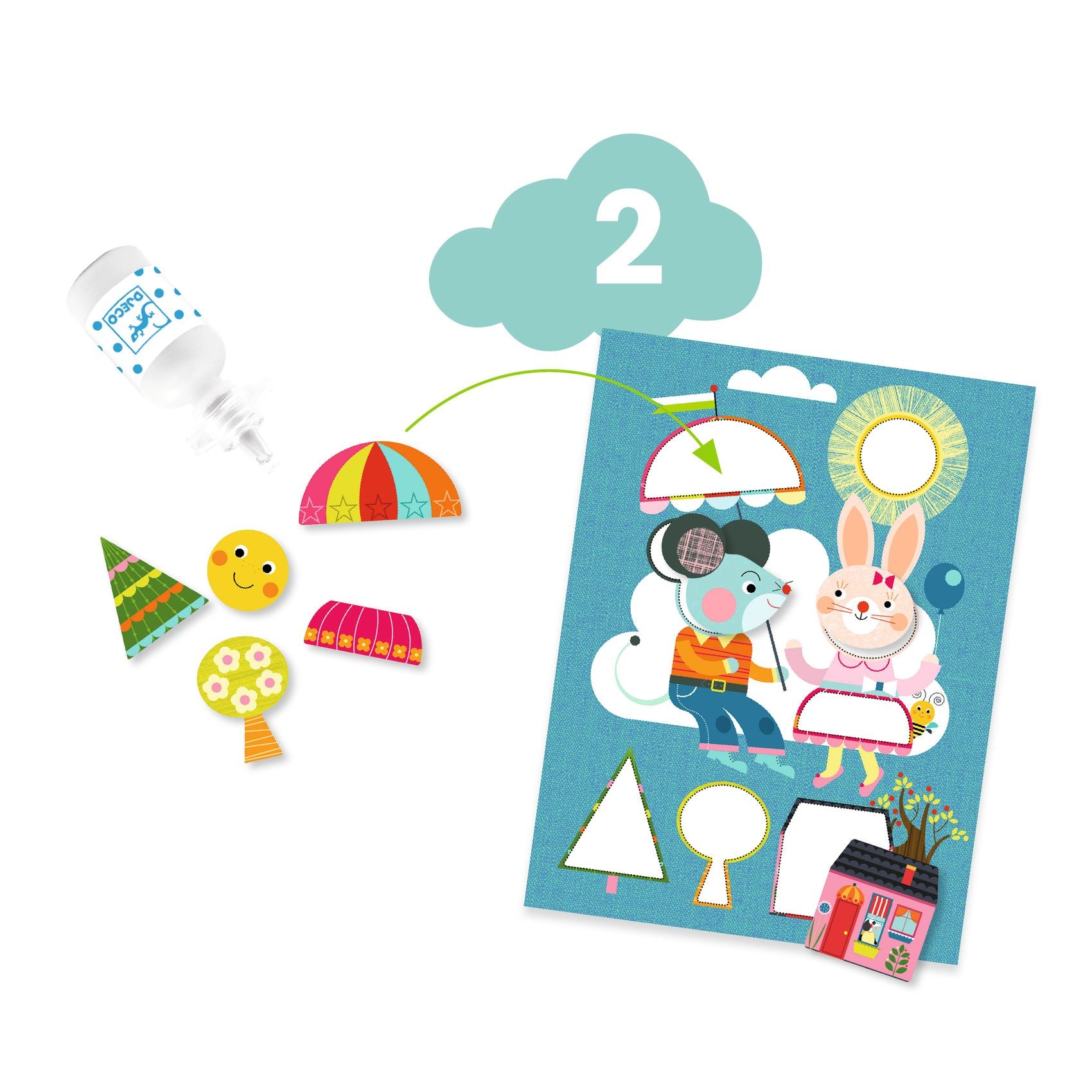 Djeco - Colour & Create Activity Set - Cat & Friends