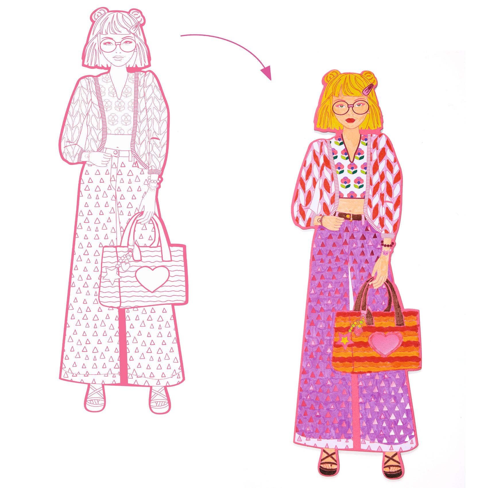 Djeco - Nina and Friends - Colouring Set