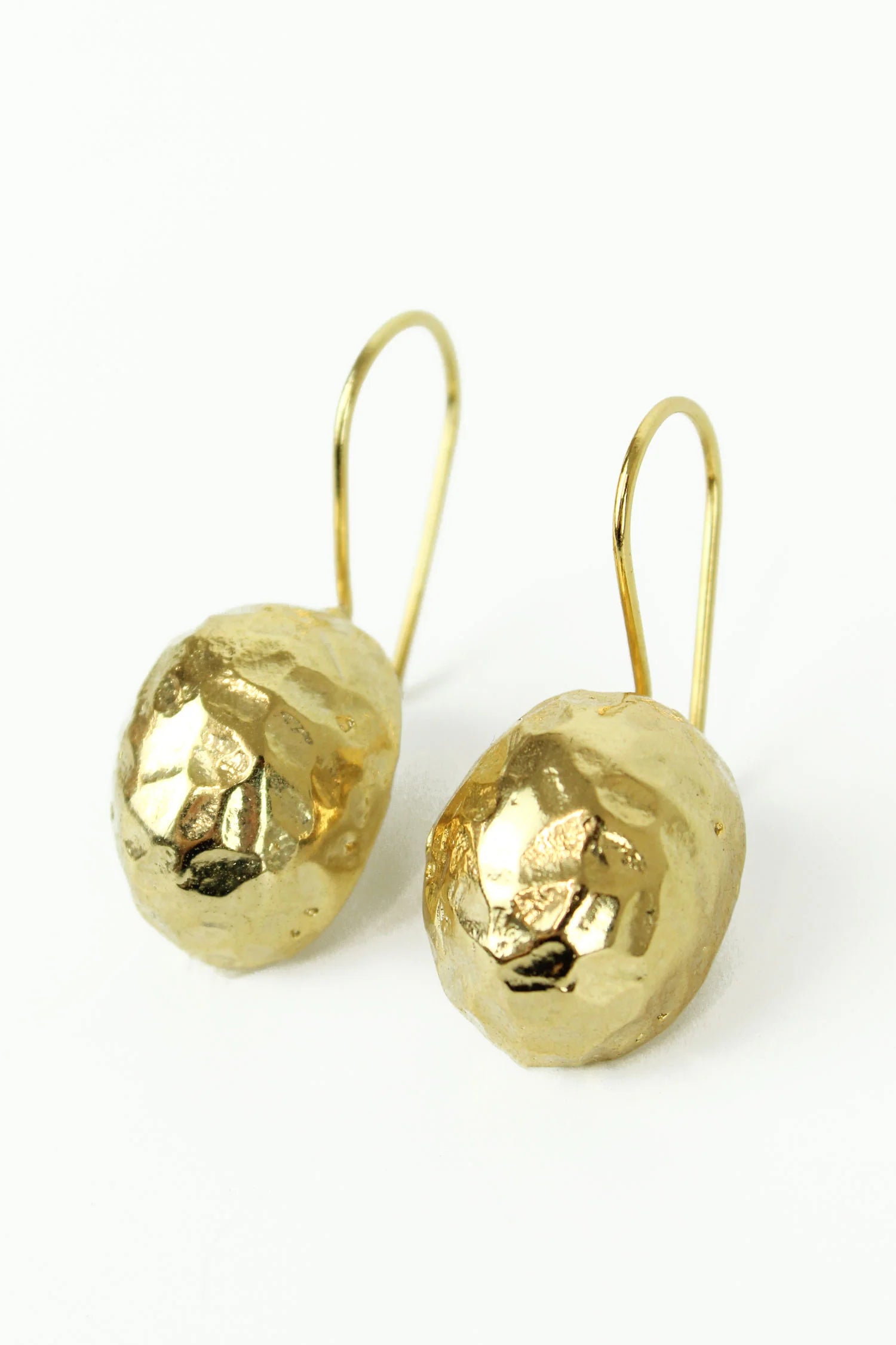 Oval Gold Nugget Earrings