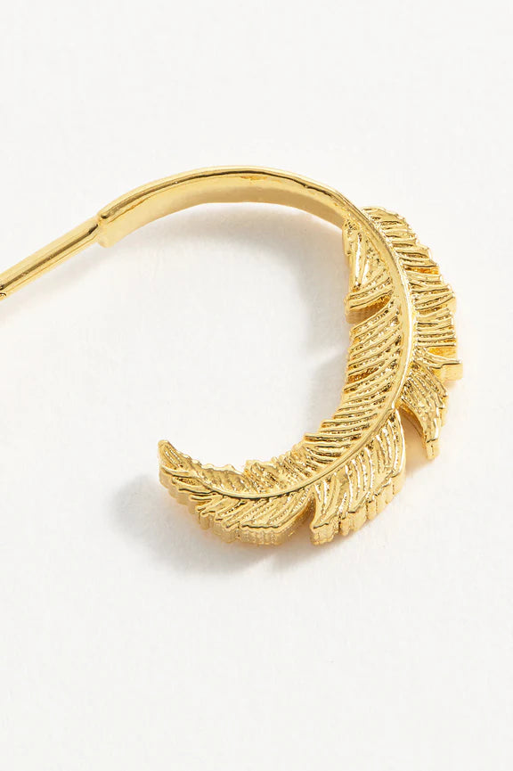Feather Hoops Gold Plated