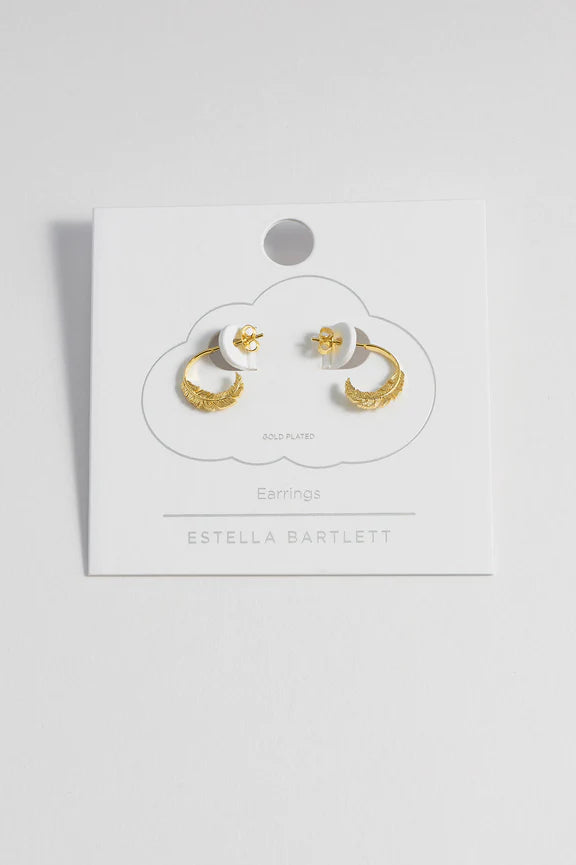 Feather Hoops Gold Plated