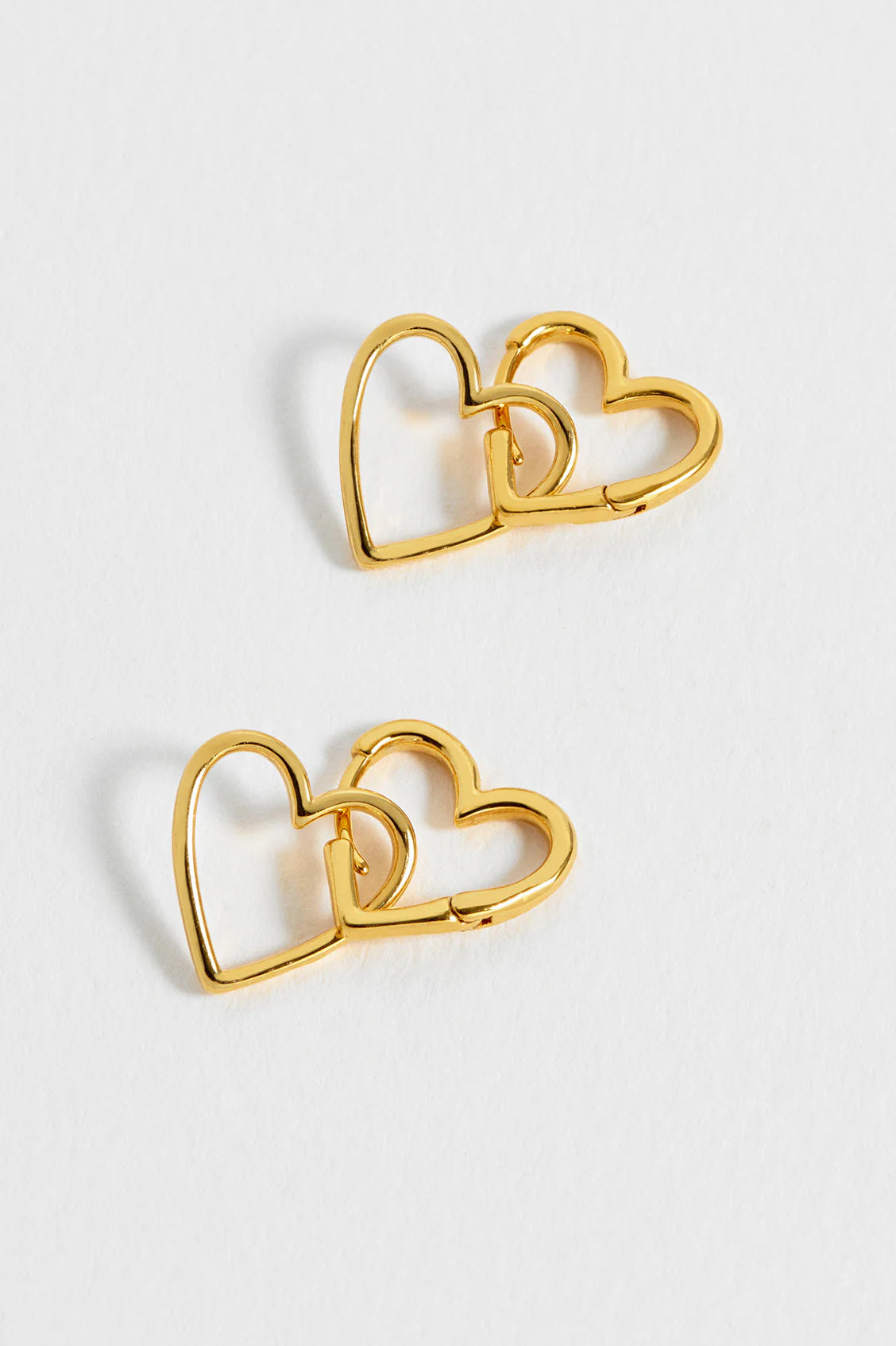 Gold Hinged Heart Hoop Earrings