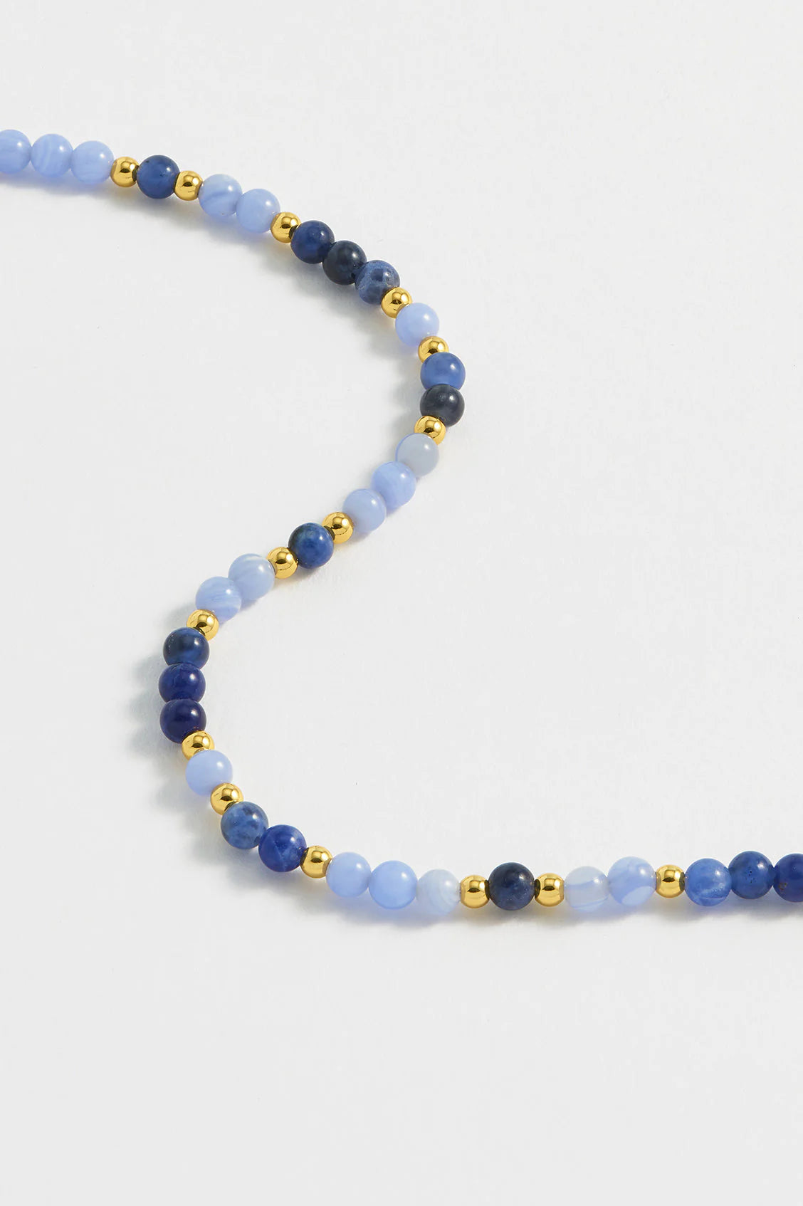 Mix Blue Semi Precious Necklace - Gold