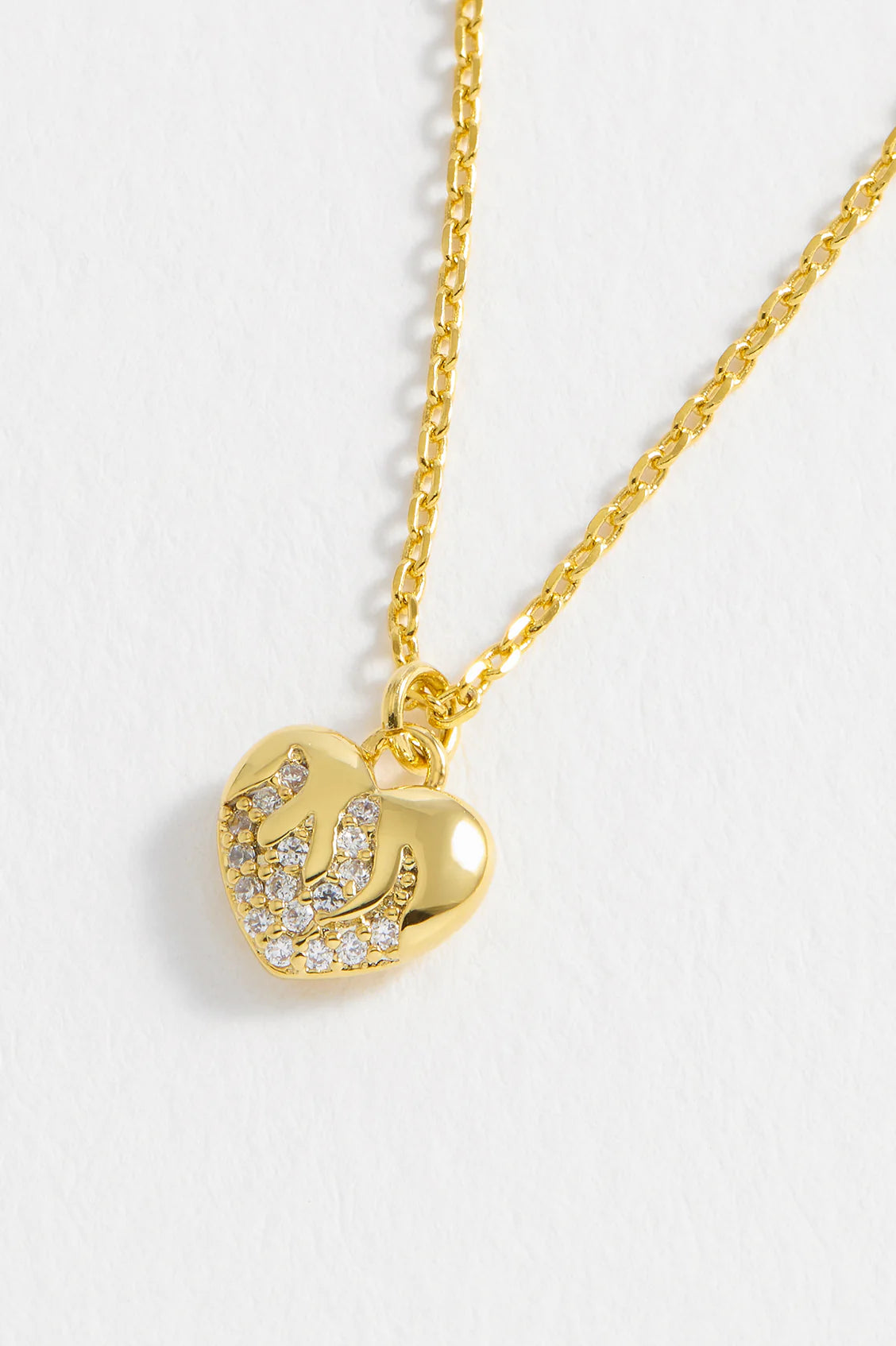 Flame Heart Necklace- Gold Plated
