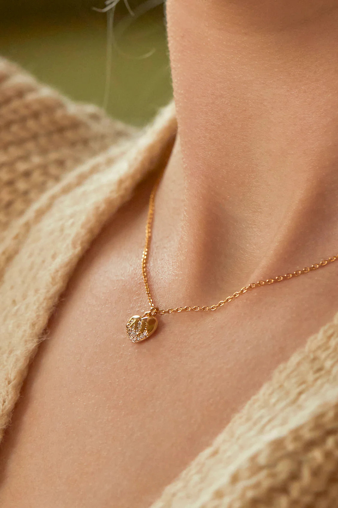 Flame Heart Necklace- Gold Plated