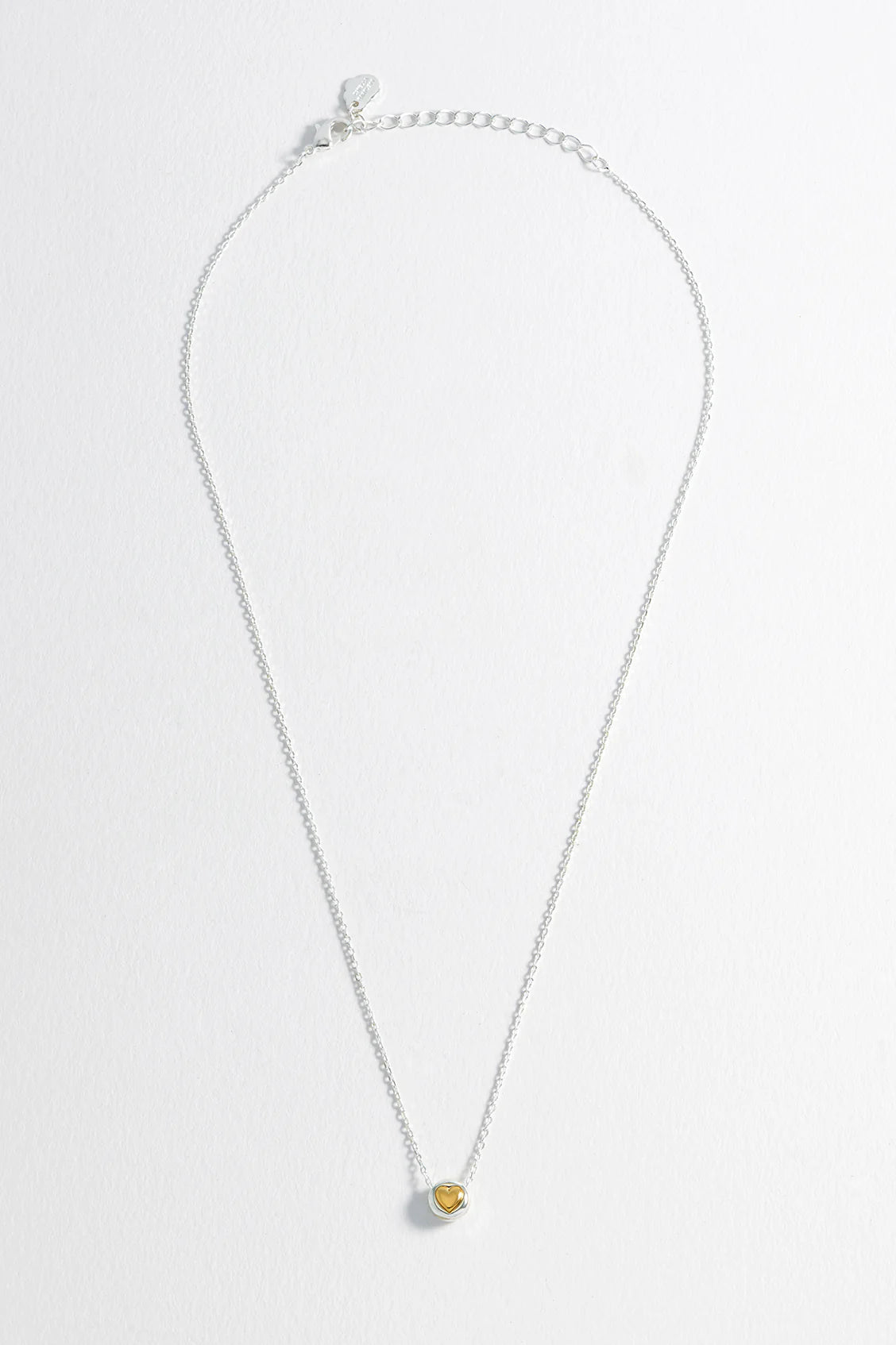 Silver Heart Disc Bead Necklace