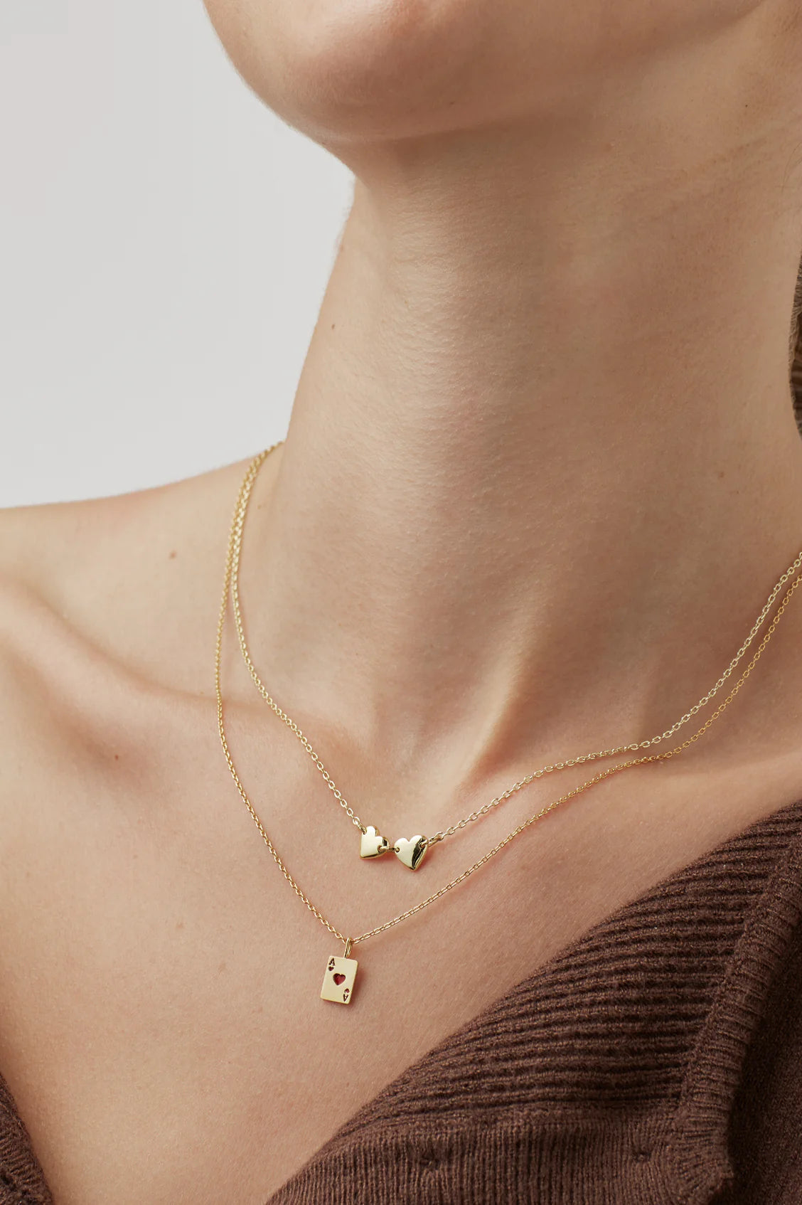 Gold Ace of Hearts Necklace