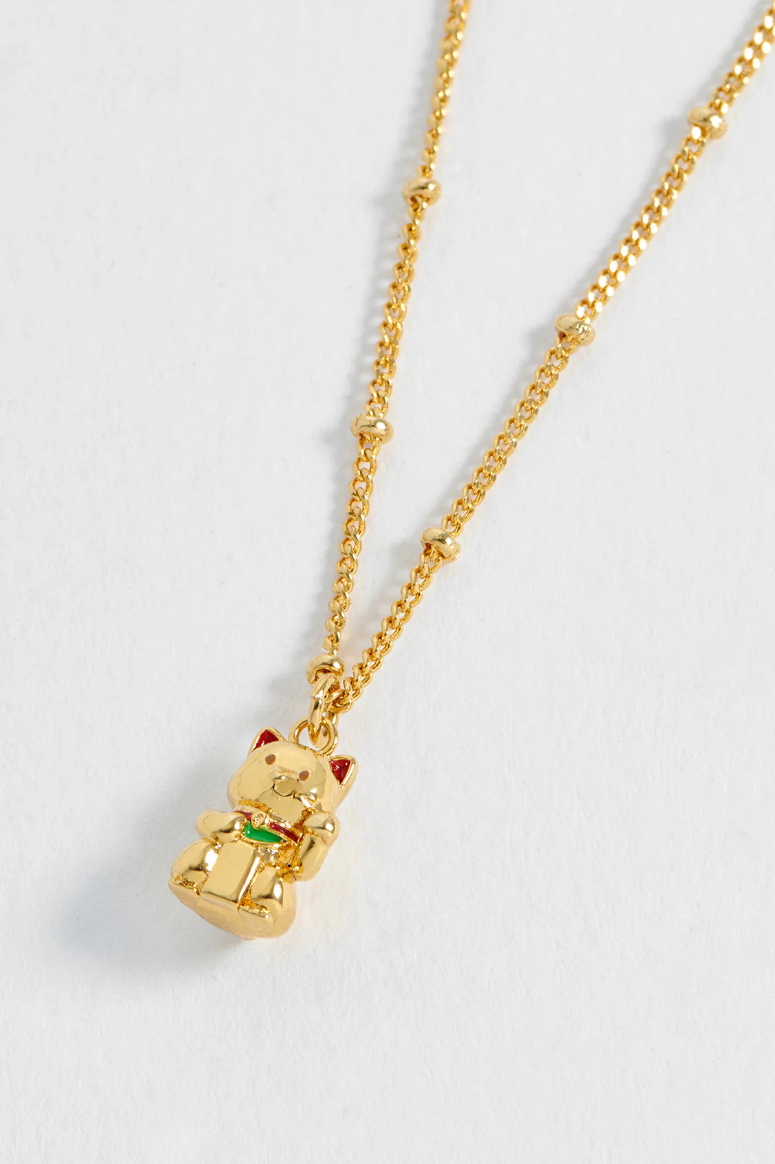 Gold Lucky Cat Necklace