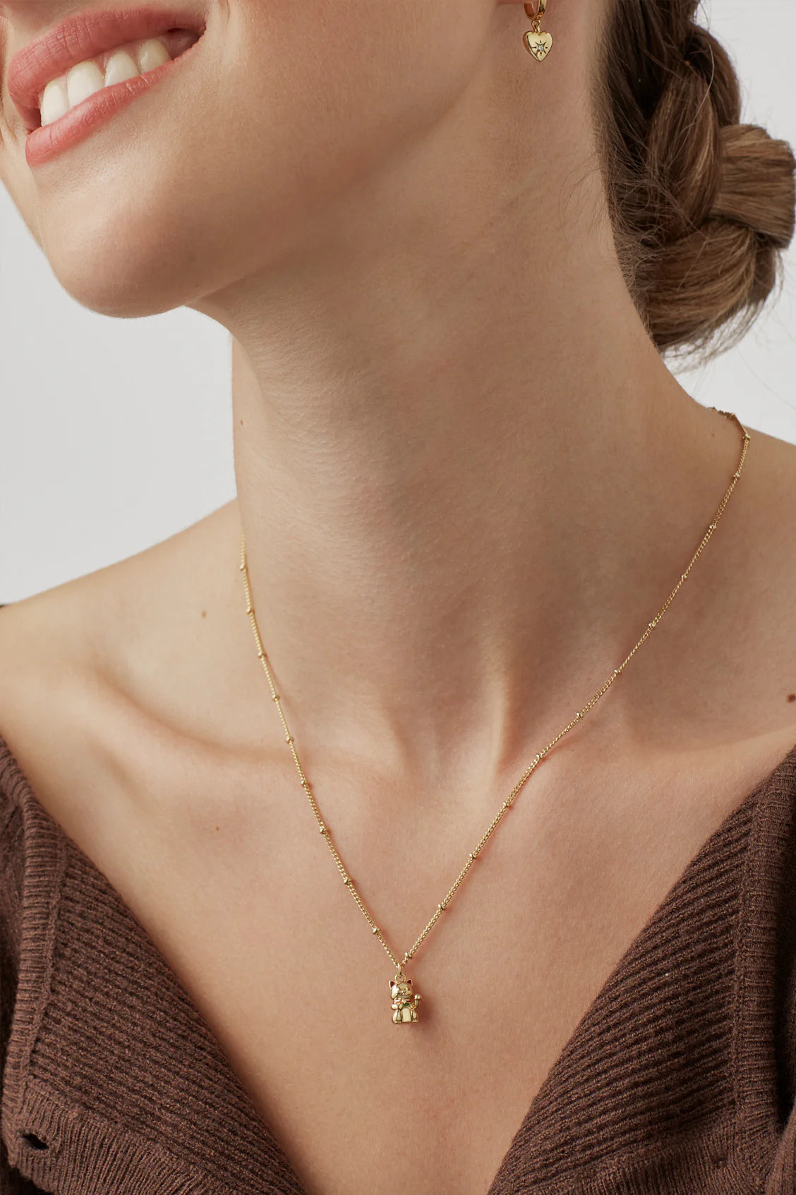 Gold Lucky Cat Necklace