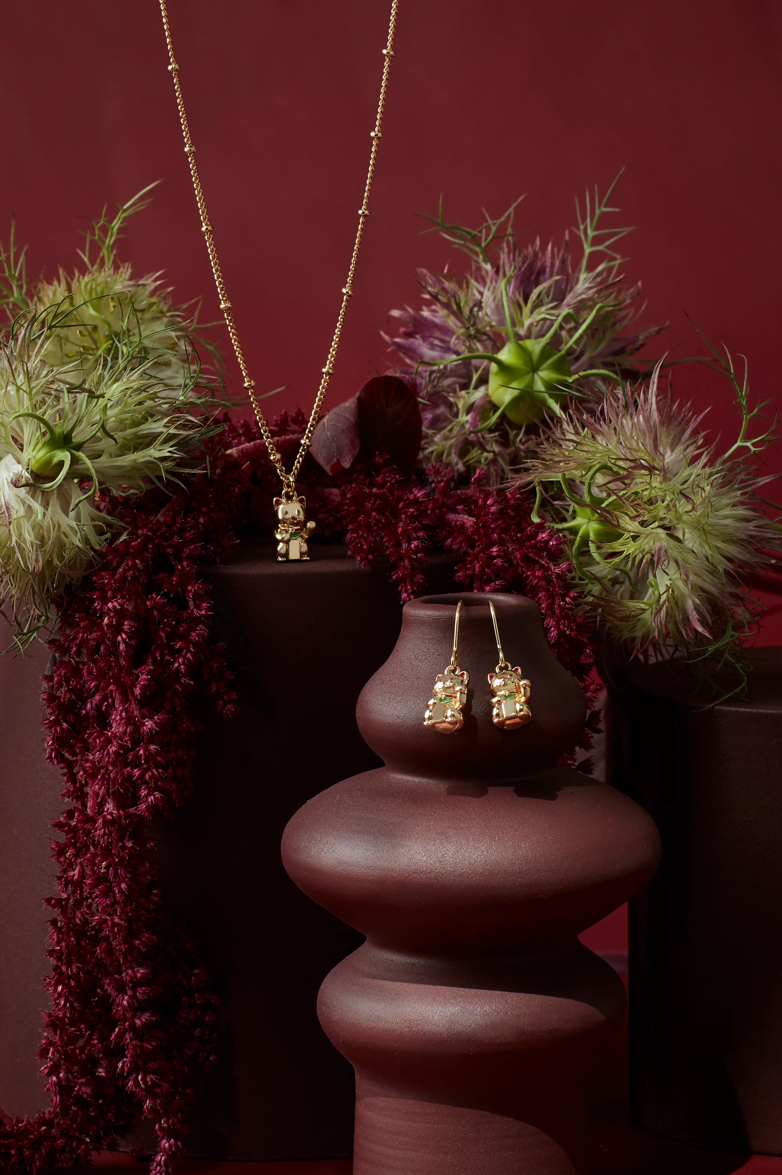 Gold Lucky Cat Necklace