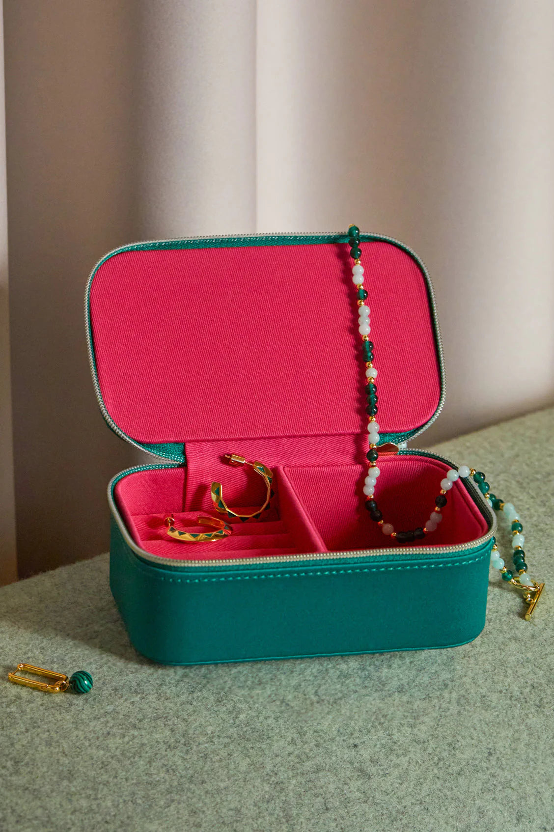 Mini Jewellery Box - Satin Green