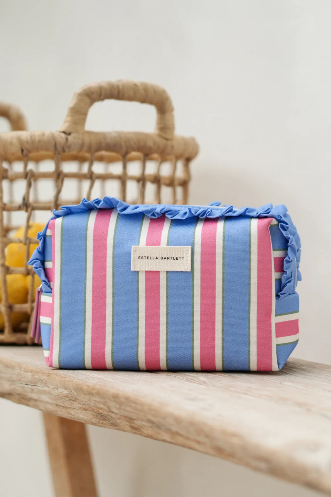 Estella Bartlett - Blue Stripe Ruffle Washbag