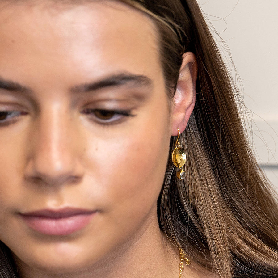 Aureus 14k Gold Plated Hammered Earrings