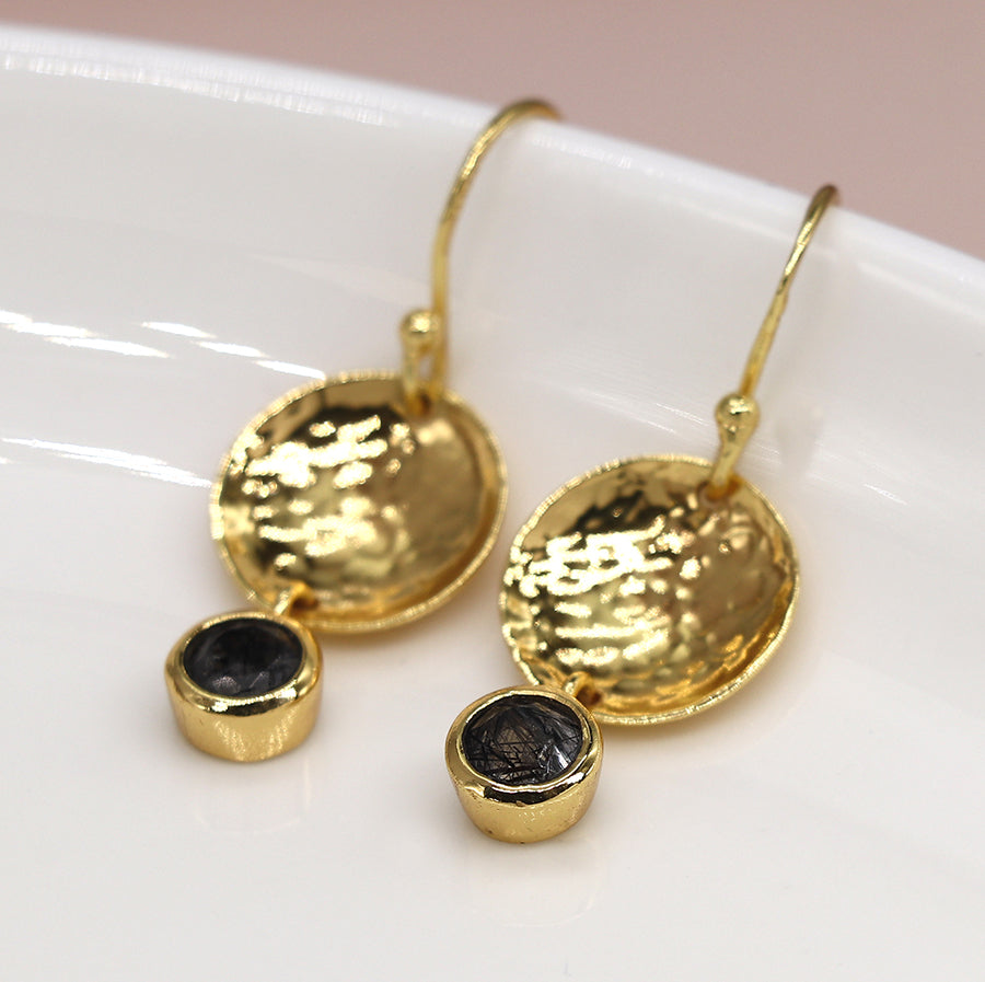 Aureus 14k Gold Plated Hammered Earrings